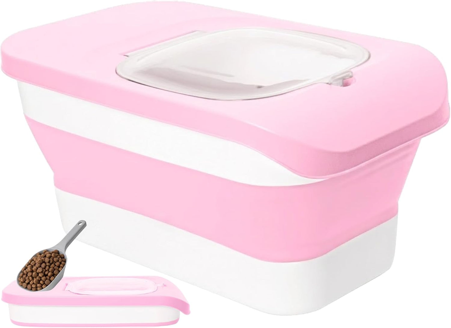 10-13 Lbs Dog Food Stroage Container, Collapsible Dog Food Containers with Airtight Lid, Pet Food Scoop, Pet Food Storage Container Dry Food for Dog, Cat and Other Pets