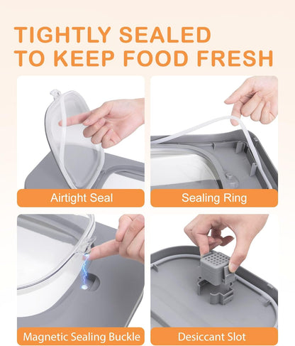 10-13 Lbs Dog Food Stroage Container, Collapsible Dog Food Containers with Airtight Lid, Pet Food Scoop, Pet Food Storage Container Dry Food for Dog, Cat and Other Pets