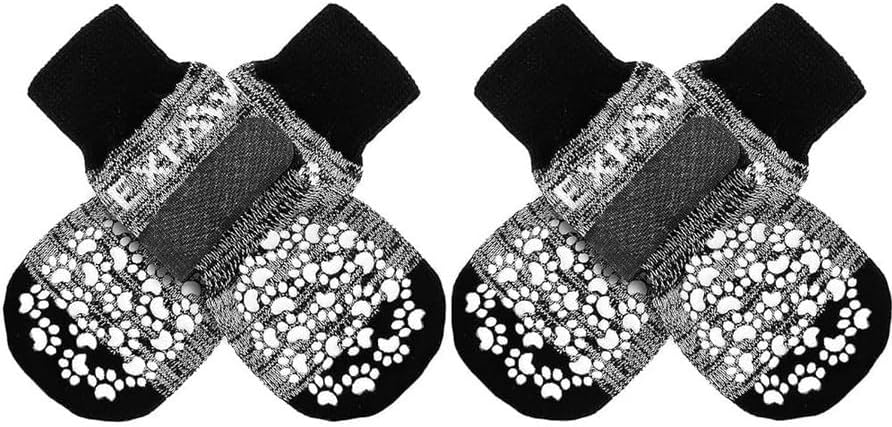 EXPAWLORER Anti Slip Dog Socks to Prevent Licking Paws, Dog Shoes for Hot Pavement, Dog Booties for Small Medium Large Senior Dogs, Traction Control Boots & Paw Protectors for Hardwood Floors