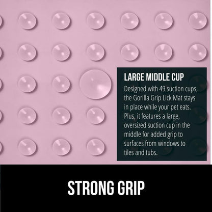 GORILLA GRIP BPA Free Silicone Lick Mat for Dogs, 49 Powerful Grip Suction Cups, Dishwasher and Freezer Safe Flexible Licking Pad for Dog Baths, Cat Grooming, Nail Trimming, Turquoise Pink Blue 3 Pack