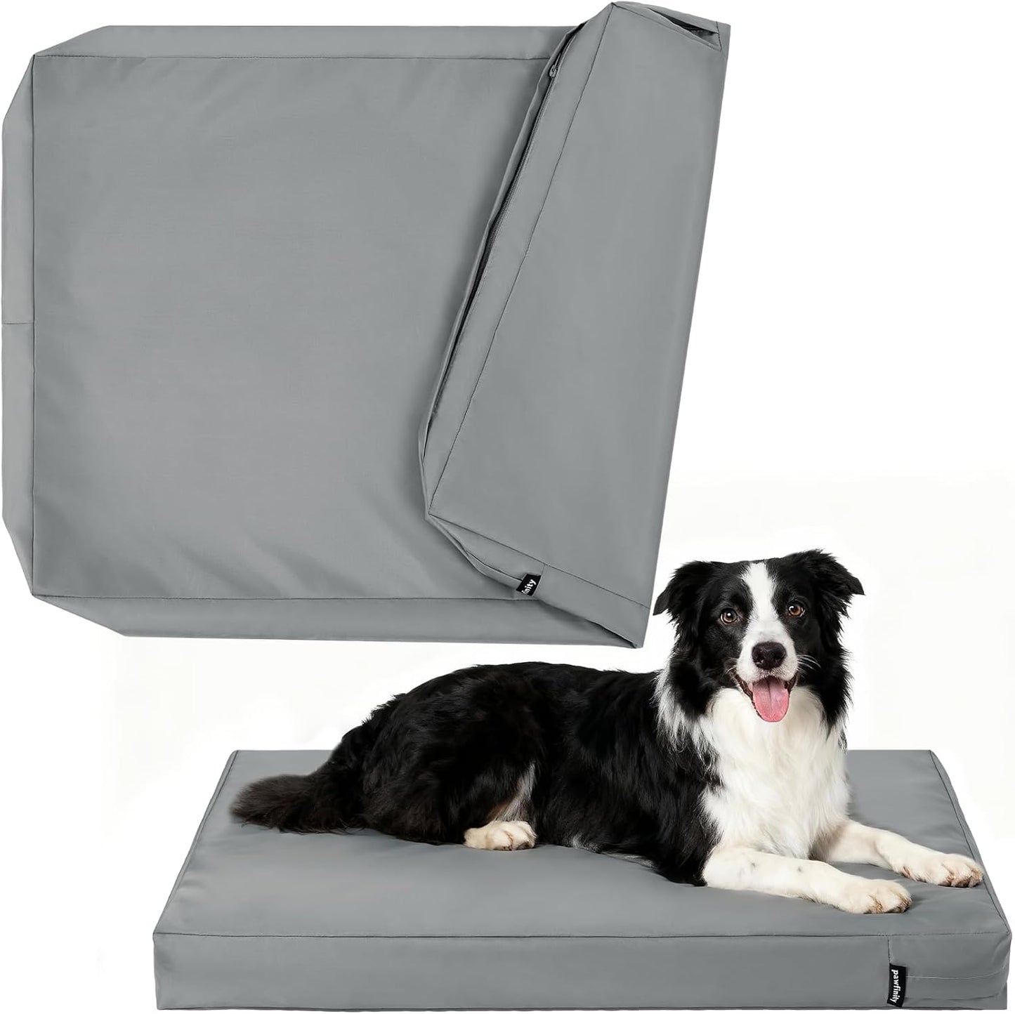 PAWFINITY Waterproof Dog Bed Cover Replacement Washable, Easy to Clean, Pet Hair Resistant, Heavy Duty Oxford, Zipper Closure, Indoor/Outdoor Use, Fits 36 Inch Dog Crate - Large, 34x22x3.5, Black