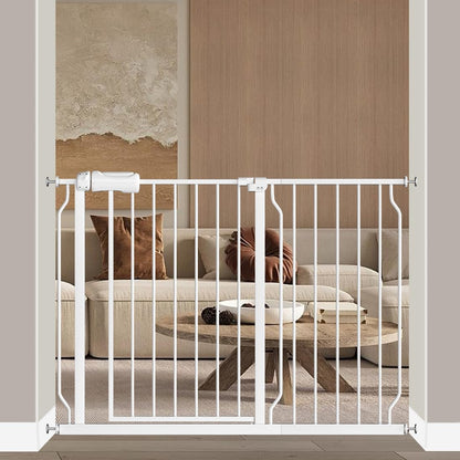 Fairy Baby Extra Wide Baby Gate for Dogs Pressure Monuted Safety Gate for Living Room, Fits 62 Inch to 67 Inch with No Drill Auto Close Dog Gate for Doorways, White