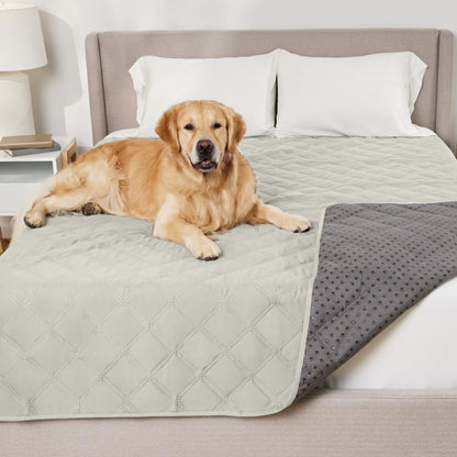 GORILLA GRIP® Waterproof Dog Blanket, Leakproof Couch Cover for Dogs, Silicone Grip Backing, Protects Sofa, Sectional, Bed, Crate, Car & RV, Tear-Resistant Washable Senior Pet Blanket, 30x70 Charcoal