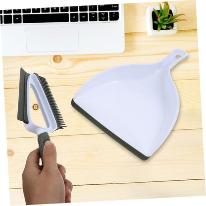 Outanaya Pet Hair Removal Dust Removal Set 2-in-1 Brush Dustpan Pet Rake for Carpet Hair Collector