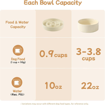 Havniva Ceramic Slow Feeder Dog Bowls, 1.6 Cups Dog Bowl Slow Feeding for Medium Breed, 8.2inch Puzzle Dog Food Bowl Slow Feeder Non-Slip Anti-Gulping and Anti-Choking Reduces Bloating