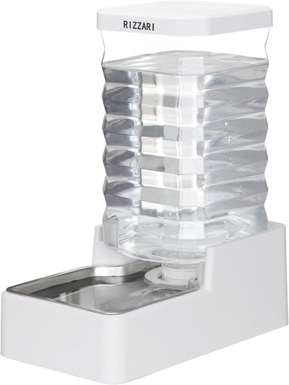 RIZZARI 10L Stainless Steel Dog Water Dispenser – Large Capacity Gravity Auto-Refill Waterer with Anti-Tip Design for Large Dogs, Ideal for Living Rooms, Offices & Indoor Pet Spaces