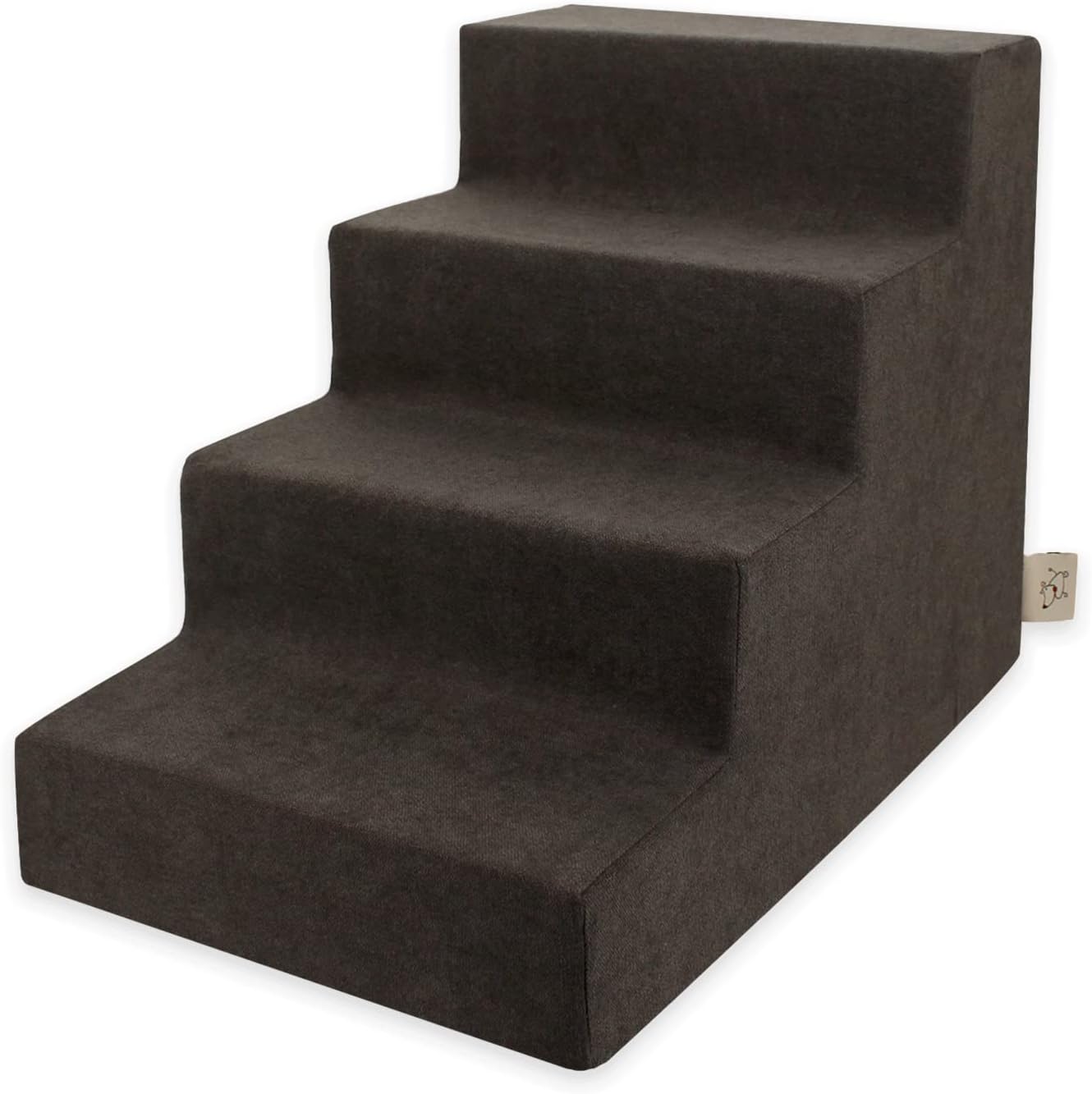 Best Pet Supplies Dog Stairs & Steps - Foam Steps for Small Dogs & Cats, Non-Slip Indoor Balanced Pet Step Support, Dog Ramp, No Assembly, Ash Gray Linen, 2-Step (12-inch Height)