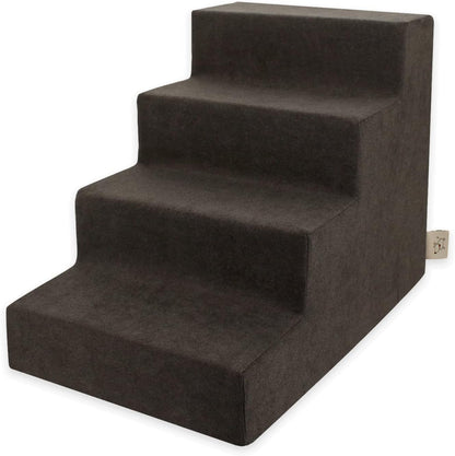 Best Pet Supplies Dog Stairs & Steps - Foam Steps for Small Dogs & Cats, Non-Slip Indoor Balanced Pet Step Support, Dog Ramp, No Assembly, Ash Gray Linen, 2-Step (12-inch Height)