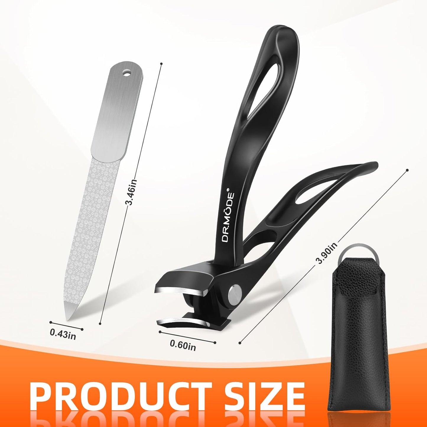 Toenail Clippers for Seniors Thick Toenails, Upgrade Angled Head Large Toe Nail Clippers for Men with Wide Jaw Opening, Sharp Heavy Duty Fingernail Clipper Cutter with Catcher Long Handle -Black