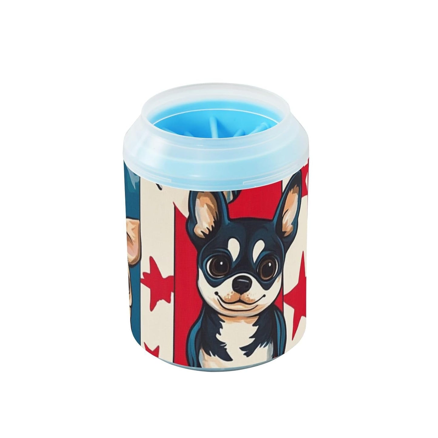 Dog Paw Cleaner Cups for Dogs Pet Foot Washer Paw Scrubber for Medium Small Dogs Cats Cleaning Cup Cute Yellow Fiesta Guitars Cacti and Ethnic Birds