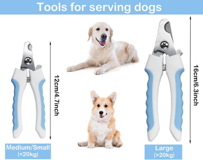 5Pcs Dogs and Cats Grooming Nail Clippers Kit Pet Claws Nail Clipper Trimmers, with Protective Guard Lock to Avoid Over Cutting, Professional Trimmers for Large and Small Cat and Dog (Pink)