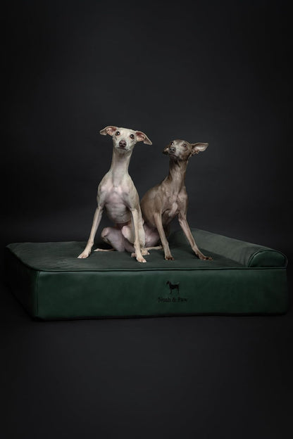 NOAH & PAW Large Dog Bed, 35x25x8.7 Inch, Orthopedic Dog Beds, Eggshell Memory Foam Infused with Cooling Gel, Waterproof, Machine Washable, Includes Inner Cover (Faux Leather)