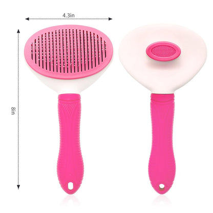 Aogeili Self Cleaning Slicker Brush, Skin Friendly Deshedding Grooming Tool for Dogs, Cats & Bunny, One-Click Release Removes Loose Undercoat, Mats & Tangles, for Long & Short Hair Shedding Pets