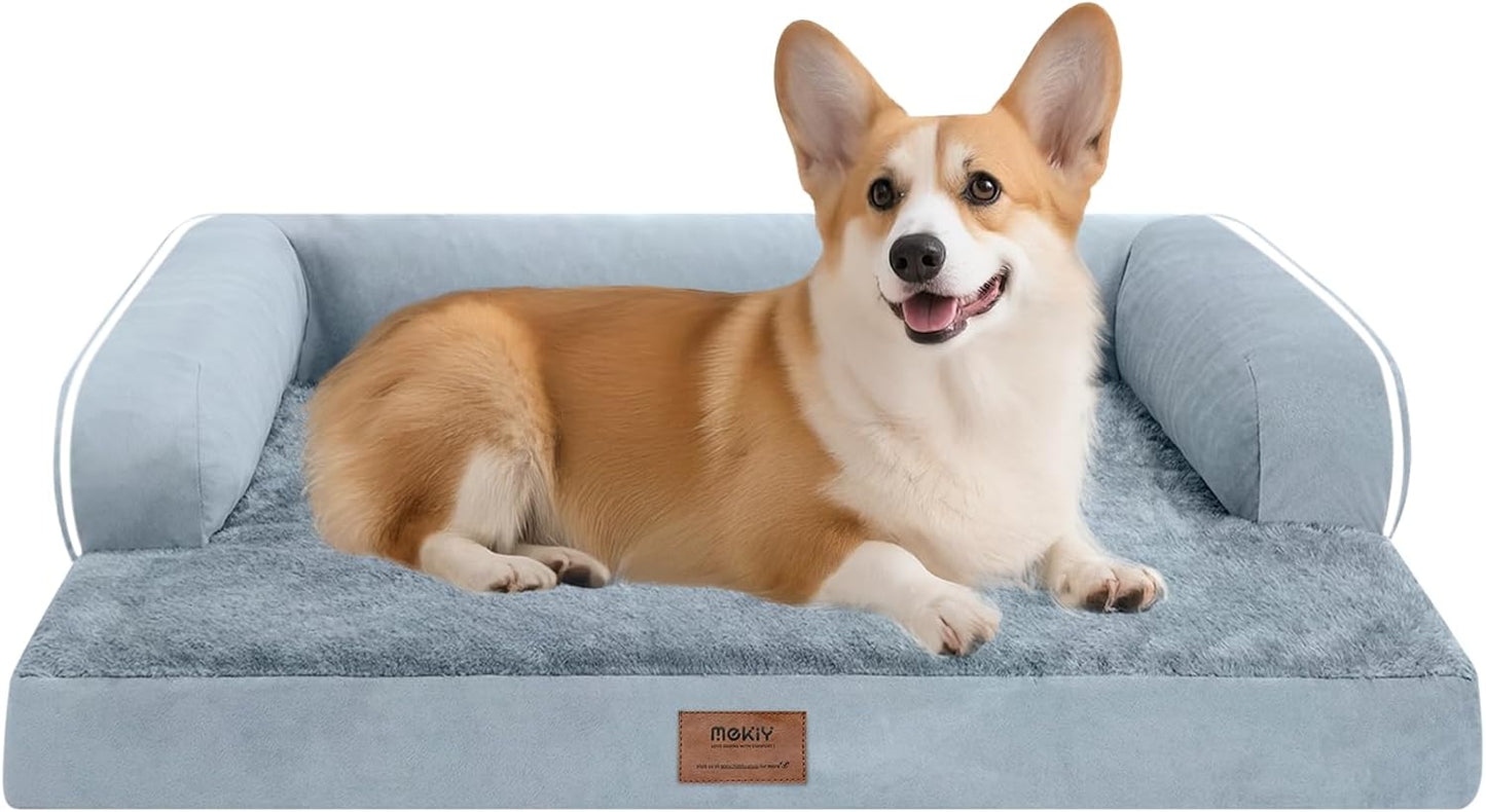 Large Dog Bed Orthopedic Washable - Beds Bolster - Medium XL XLarge Big Dogs - Memory Foam Couch Sofa - Waterproof with Removable Cover