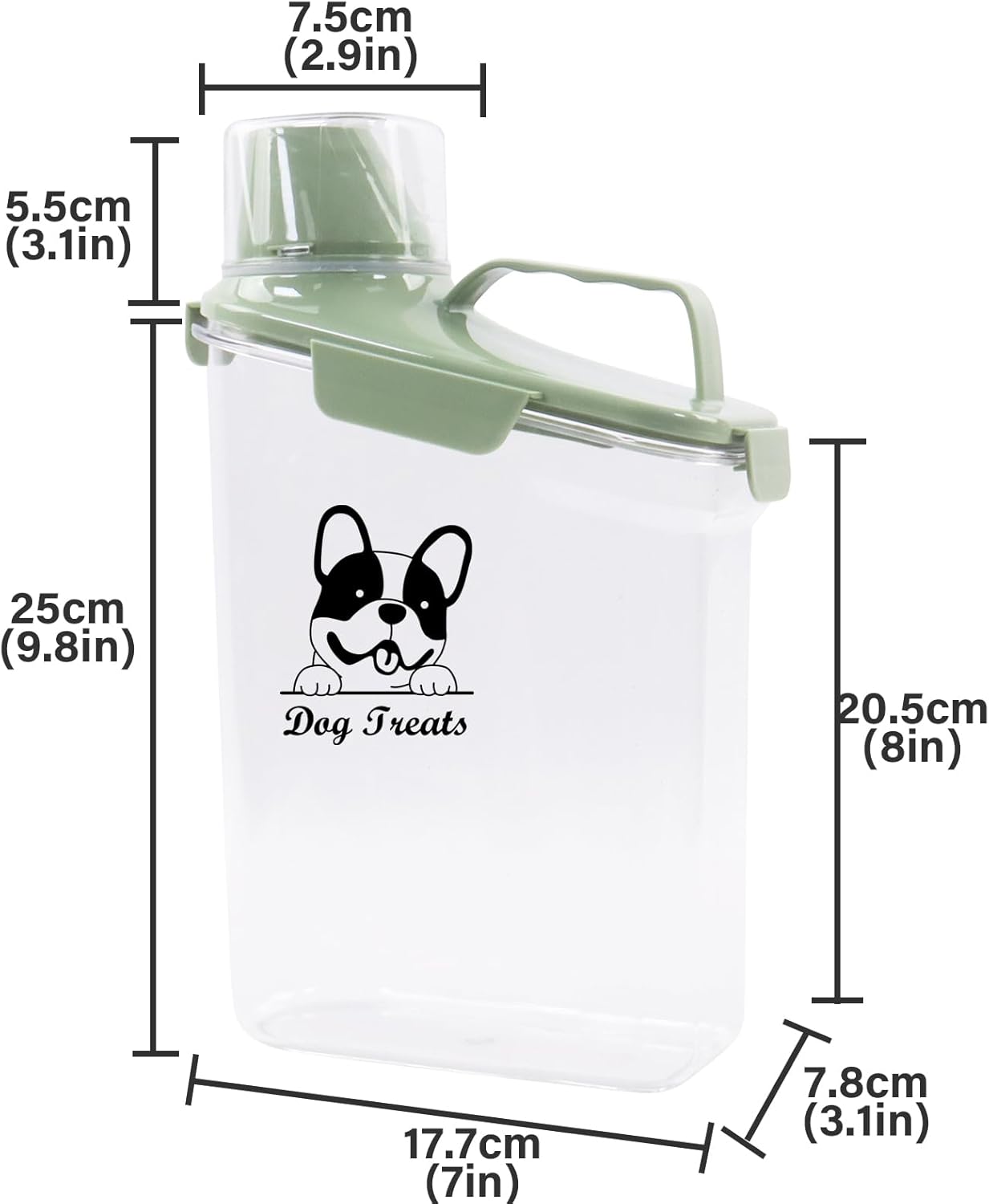 Dog Food Storage Container Airtight Portable Dog Food Container with Handled Lid and Pour Spout,Food Storage for Dog Dry Food Small Pet Food Container with Measuring Cup for Home, Travel,2.8L