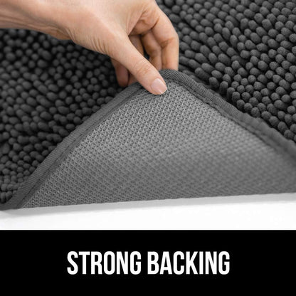 GORILLA GRIP SoakSTOPPER Dog Door Mat, 30x20 Machine Washable Rug Absorbent Doormat Captures Moisture Mud Dirt, Quick Dry Soft Chenille Entryway Rugs Indoor Entrance Mats for Dog Paws, Paw Grey