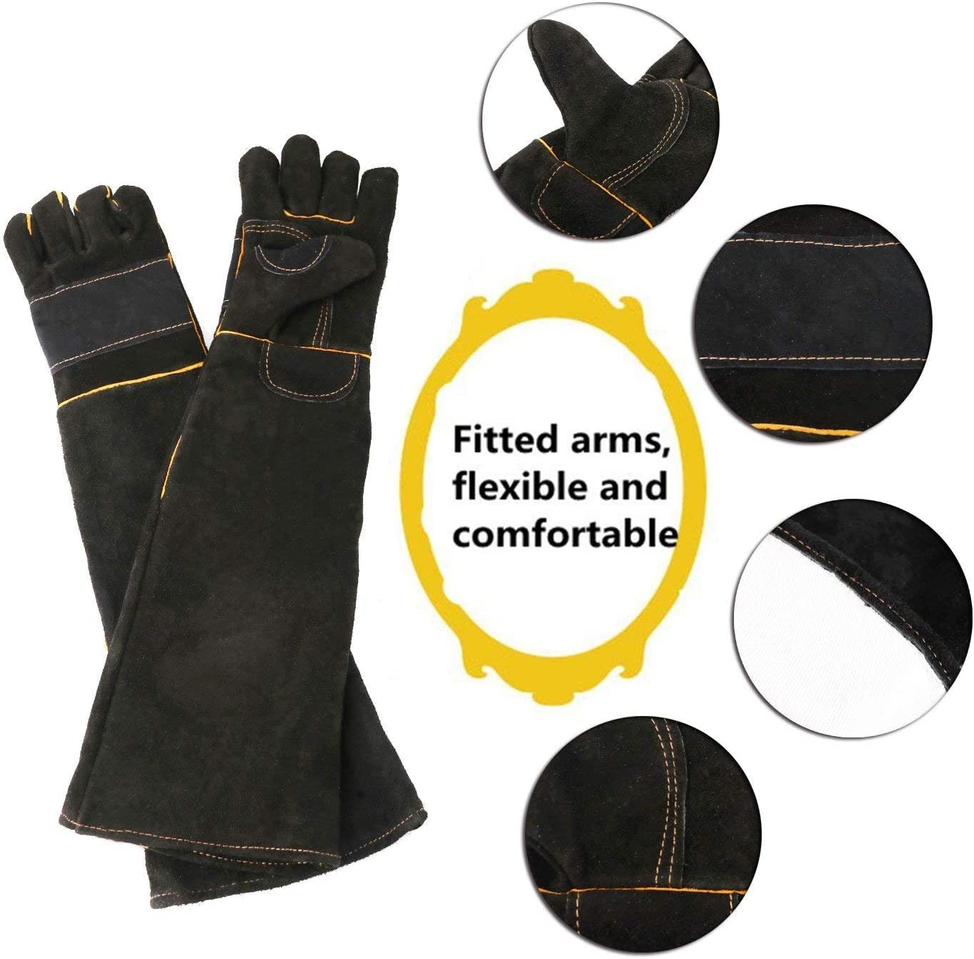 AOWPFVV Animal Handling Gloves Bite Proof Multipurpose Pet Glove for Trips to Vet Grooming Puncture Proof Training Anti-Bite Scratch for Cat Dog Snake Falcon Grabbing Reptile