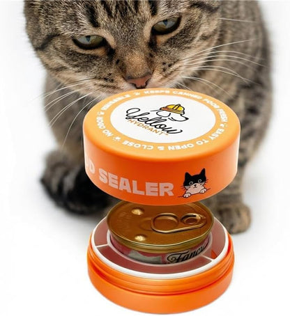 Canned Cat Food Storage Container Patent Pending Reusable Airtight Can Cover Pet Food Sealer - Keeps Cat Food Container Sealed and Fresh in the Fridge, Eliminates Odor (1 pack)