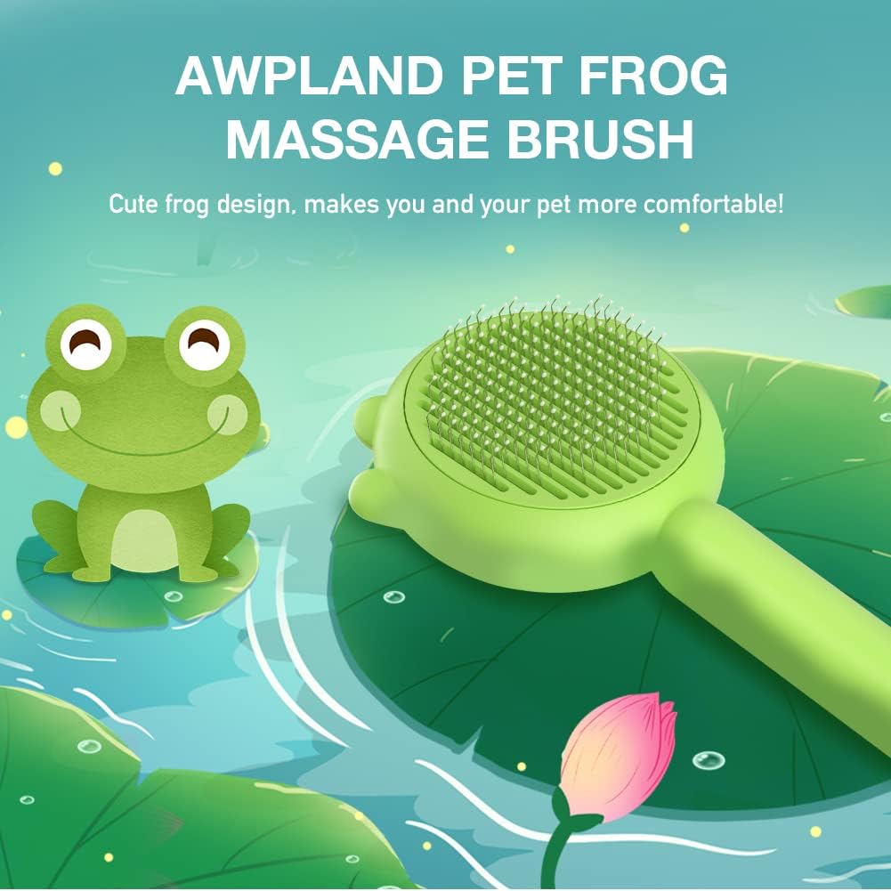 Pet Demon Brush, Cute Self Cleaning Slicker Brush for Dogs Cats Puppy Rabbit, Professional Pet Grooming Hair Removal Tool for Short & Long Hair