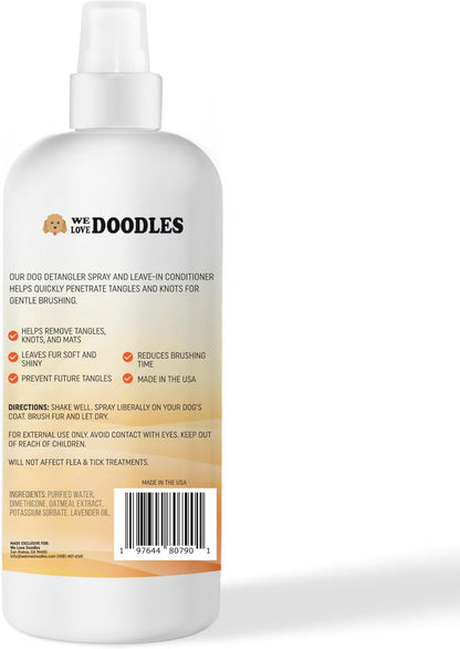 We Love Doodles Dog Detangler Spray - Leave-in Conditioner for Dogs - Dog Detangling Spray - Dematting Spray for Dogs - Tangle Remover - Made in The USA, Large 16 fl oz (Ocean Breeze)