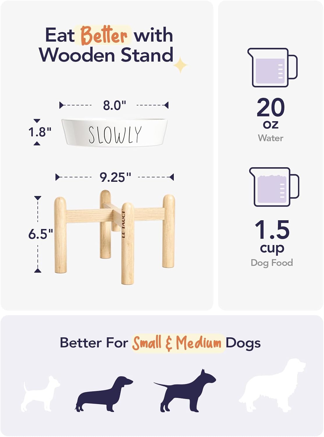 Slow Feeder Dog Bowl - 1.5 Cups Ceramic Puzzle Feeder for Small & Medium Breeds, Maze Design Bowl for Puppy & Fast Eaters, White Pet Dish to Control Eating Speed