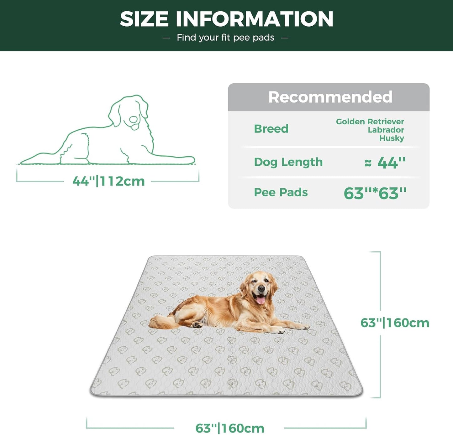 FXW Washable Pee Pads for Dogs, Puppy Pads with Super Absorbent, Specifically Designed for FXW Rollick/Homeplus 24inch 6 Panels Dog Playpen, 39" x 63" Rectangle, Khaki, 1 Pack
