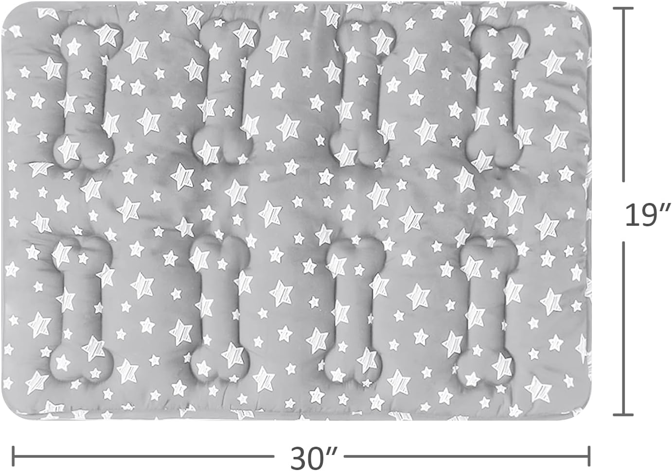 Dog Crate Bed Mat (36" X 23"), Soft Dog Bed Mat with Cute Stars, Personalized Crate Pad, Anti-Slip Bottom, Machine Washable Kennel Pad