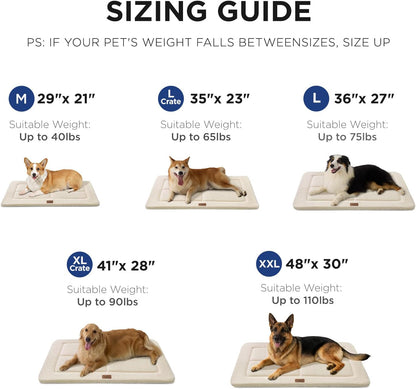 Reversible Dog Crate Pad Bed for Medium Dogs,Washable & Non-Slip Kennel Pet Mat, High Density Foam and Soft Fleece Cat Bed for Indoor & Outdoor Use, 35" x 23", Dark Gray