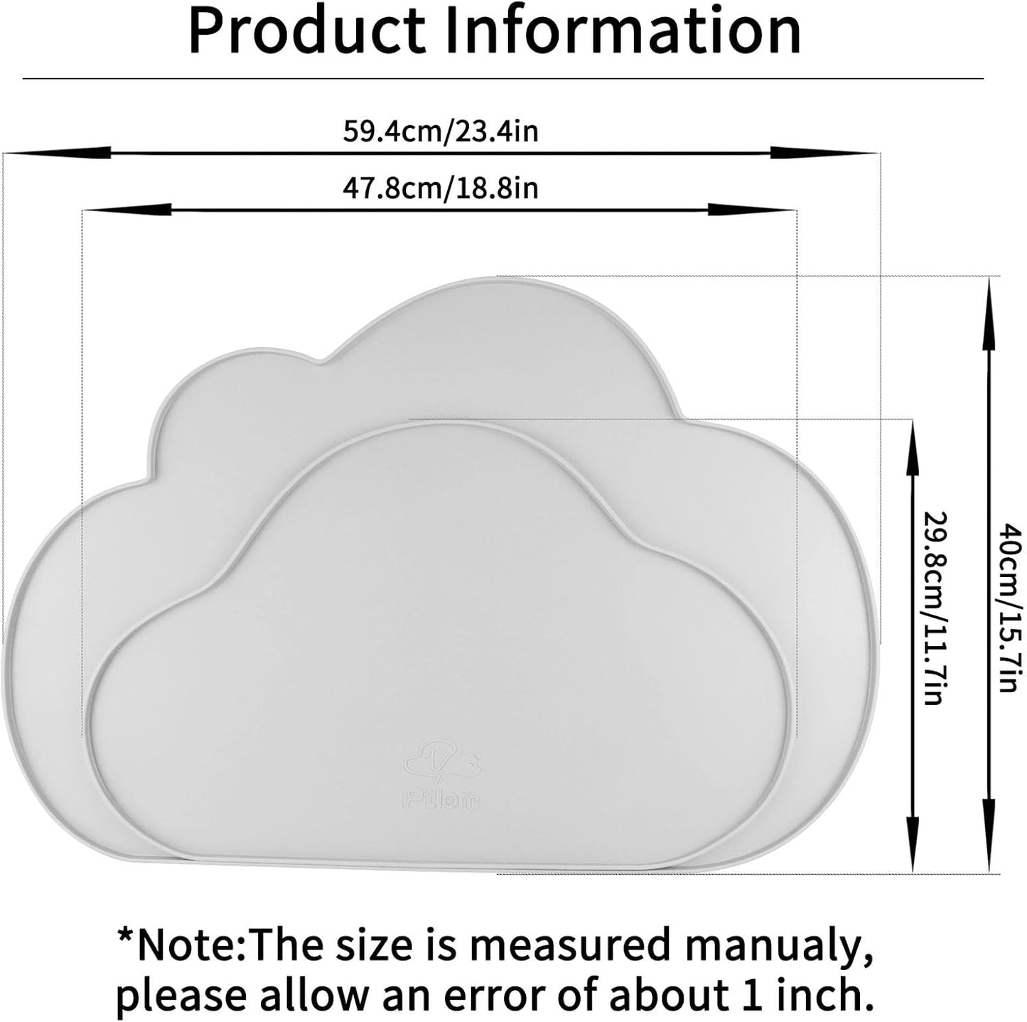 Ptlom Silicone Pet Placemat for Dogs and Cats, Non-Slip Waterproof Dog Feeding Bowl Mats for Food and Water, Small Medium Large Pet Puppy Tray Mat Prevent Residues from Spilling onto The Floor, Beige