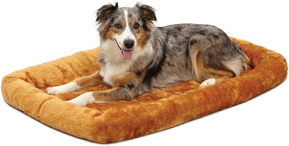 MidWest Homes for Pets QuietTime Dog Bed - White Fleece Bolster, Ultra-Soft and Machine Washable, Fits 24-Inch Crates and Carriers, for Small Breed Dogs