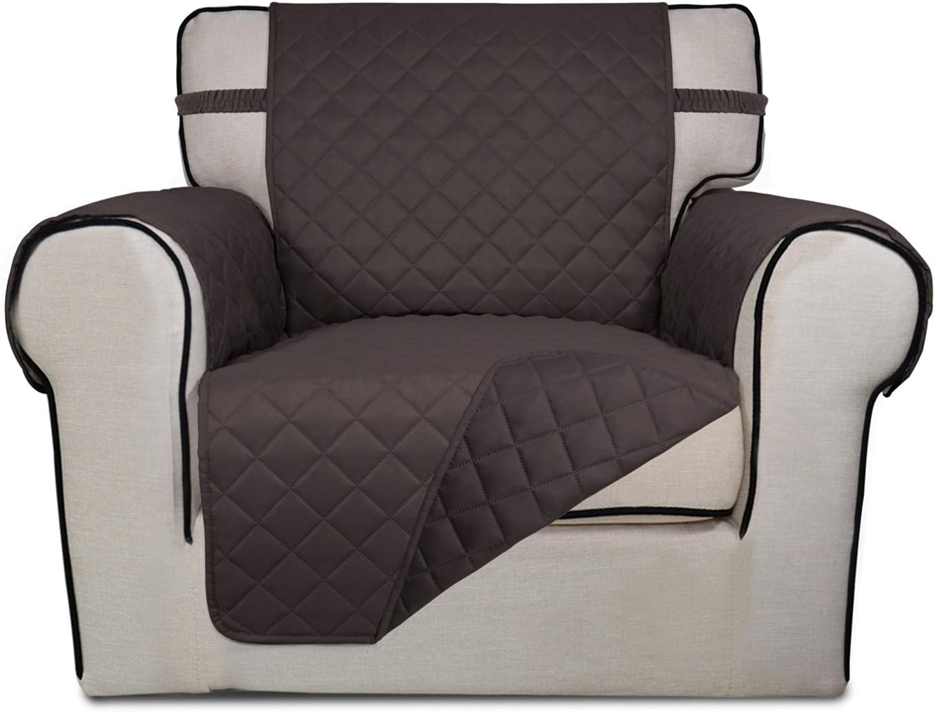 PureFit Reversible Quilted Sofa Cover, Water Resistant Slipcover Furniture Protector, Washable Couch Cover with Non Slip and Elastic Straps for Kids, Dogs, Pets (Sofa, Gray/Light Gray) - Colors B