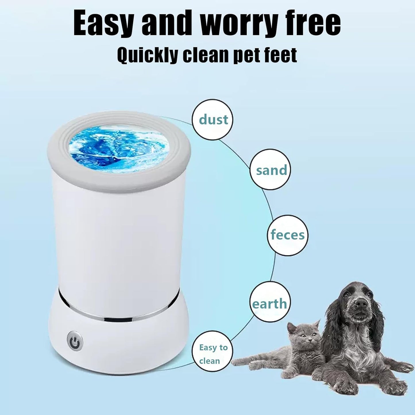 Winb Electric Dog Paw Cleaner and Massager, Portable USB Rechargeable Paw Washing Cup, Automatic Foot Cleaning Machine for Small Dogs