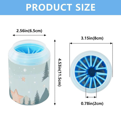 Dog Paw Cleaner Cups for Dogs Pet Foot Washer Paw Scrubber for Medium Small Dogs Cats Cleaning Cup Cute Yellow Fiesta Guitars Cacti and Ethnic Birds