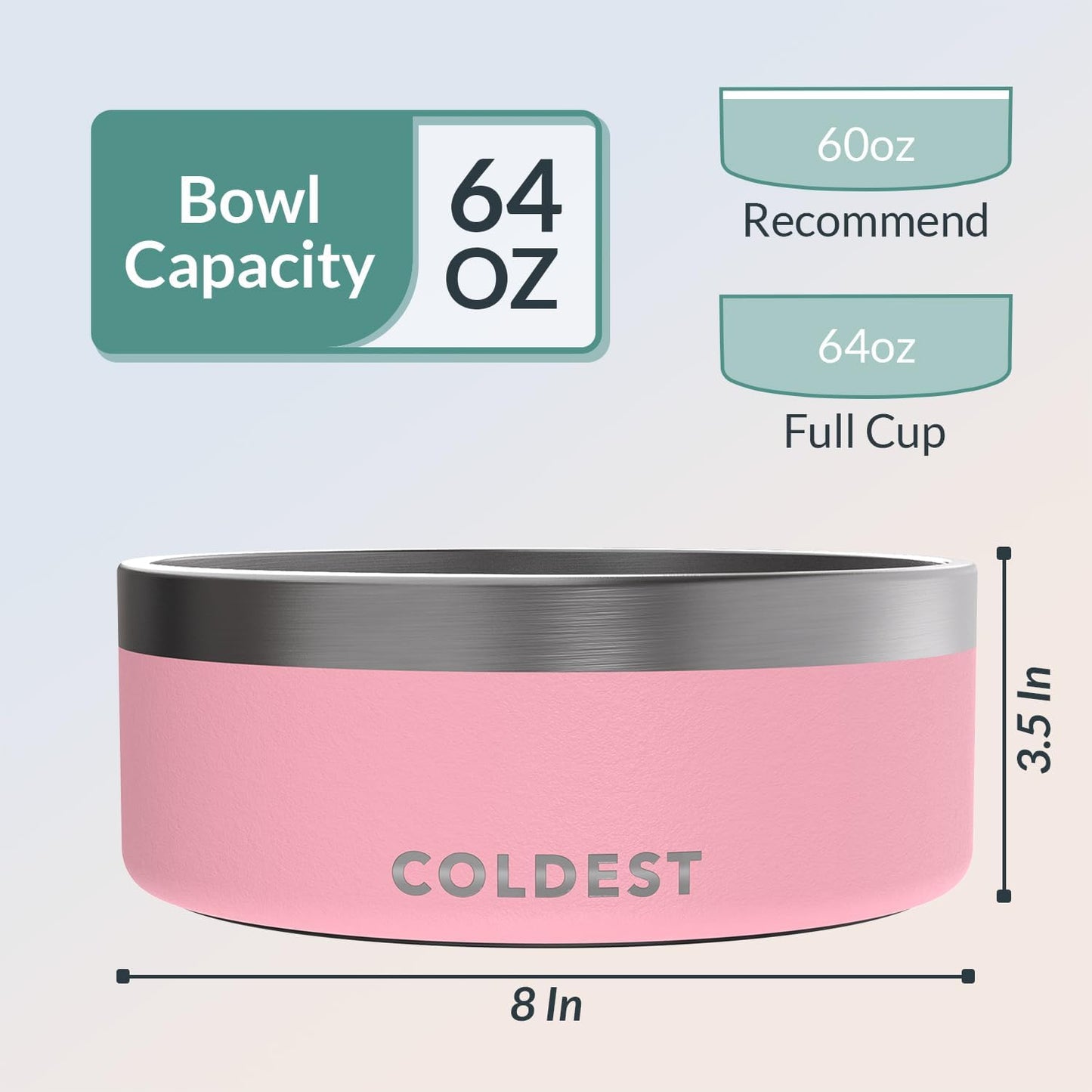 Coldest Dog Bowl - Anti Rust Metal, Non Slip, 3 Layers Insulated Stainless Steel Dog Bowls - Spill Proof & Heavy Duty - Water Bowl for Dogs, Cats & Pets, Dish Washer Safe (21 oz, Stealth Black)