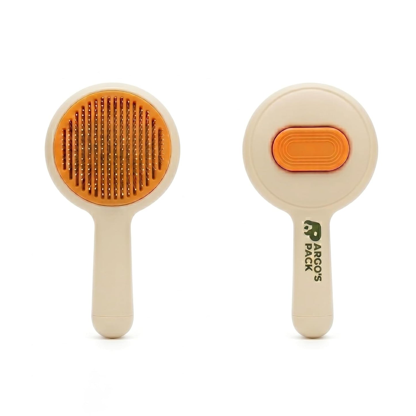 Argo's Pack - Pet Brush for Shedding - Self-Cleaning Slicker Brush for Cats and Dogs, Gently Removes Mats and Tangled Fur, Professional Grooming Tool for Long & Short Haired Pets, Hair Remover