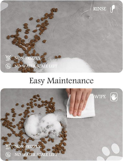 PADOOR Pet Feeding Mat-Absorbent Dog Mat for Food and Water Bowl-No Stains Easy Clean Dog Food Mat-Quick Dry Water Dispenser-Puppy Supplies Accessories