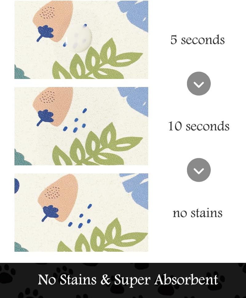 PADOOR Pet Feeding Mat-Absorbent Dog Mat for Food and Water Bowl-No Stains Easy Clean Dog Food Mat-Quick Dry Water Dispenser-Puppy Supplies Accessories