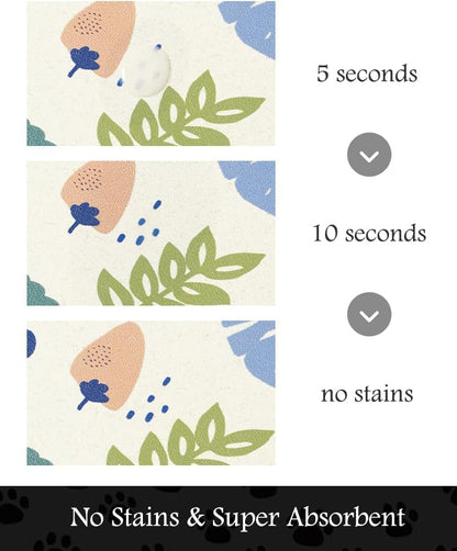 PADOOR Pet Feeding Mat-Absorbent Dog Mat for Food and Water Bowl-No Stains Easy Clean Dog Food Mat-Quick Dry Water Dispenser-Puppy Supplies Accessories