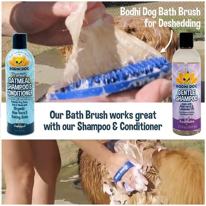 Bodhi Dog Shampoo Brush - Pet Grooming & Bath Supplies for Dogs and Cats - Bath Brush for Long & Short Hair - Premium Scrubber for Shower, Bathing & Massage (One Pack, Blue)
