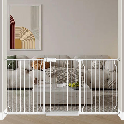 Fairy Baby Extra Wide Baby Gate for Dogs Pressure Monuted Safety Gate for Living Room, Fits 62 Inch to 67 Inch with No Drill Auto Close Dog Gate for Doorways, White