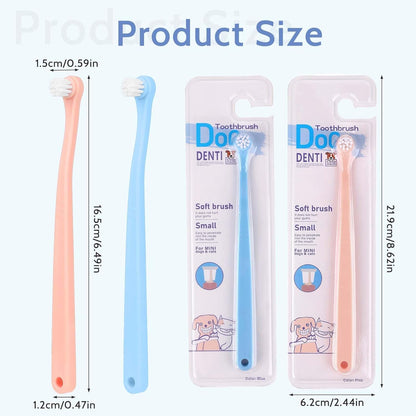 salbsever 4Pcs Dog Toothbrush Pet Toothbrush Soft Mini Cat Tooth Brush Puppy Tooth Brush, Travel Portable Mini Head Deep Clean Kit for Small Dog & Cat, Puppy, Kitten
