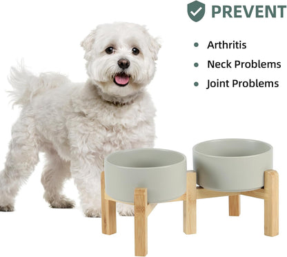 Havniva 8.3” Dog Bowls Elevated Ceramic Dog Food and Water Bowl, Raised Dog Water Bowl with Stand Non-Slip Rubber Base Large Capacity Feeding Pet Food Bowl for Large Dogs