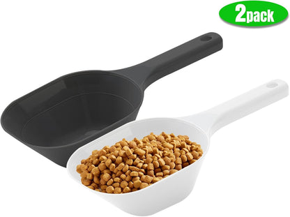 1 Cup Pet Food Scoop Set With Measuring Lines For Dog, Puppy and Cat (Black and White)