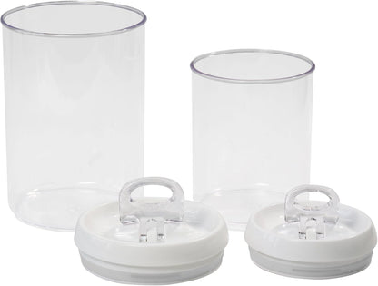 Felli Flip Tite Pet Food Container with Airtight Lids, BPA FREE Acrylic Canister with Paw Bone Fish Flip Top Handles for Cat Dog Kibble Treats Storage, Keep Fresh (Pet Collection Nest-L3pk)