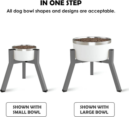 Elevated Dog Bowls for Large and Extra Large Dogs, Adjustable Width Dog Bowl Stand for 7-10.6" Wide Bowls, Food and Water Feeder, 13.7 in Tall Single Holder (Bowl Not Included)