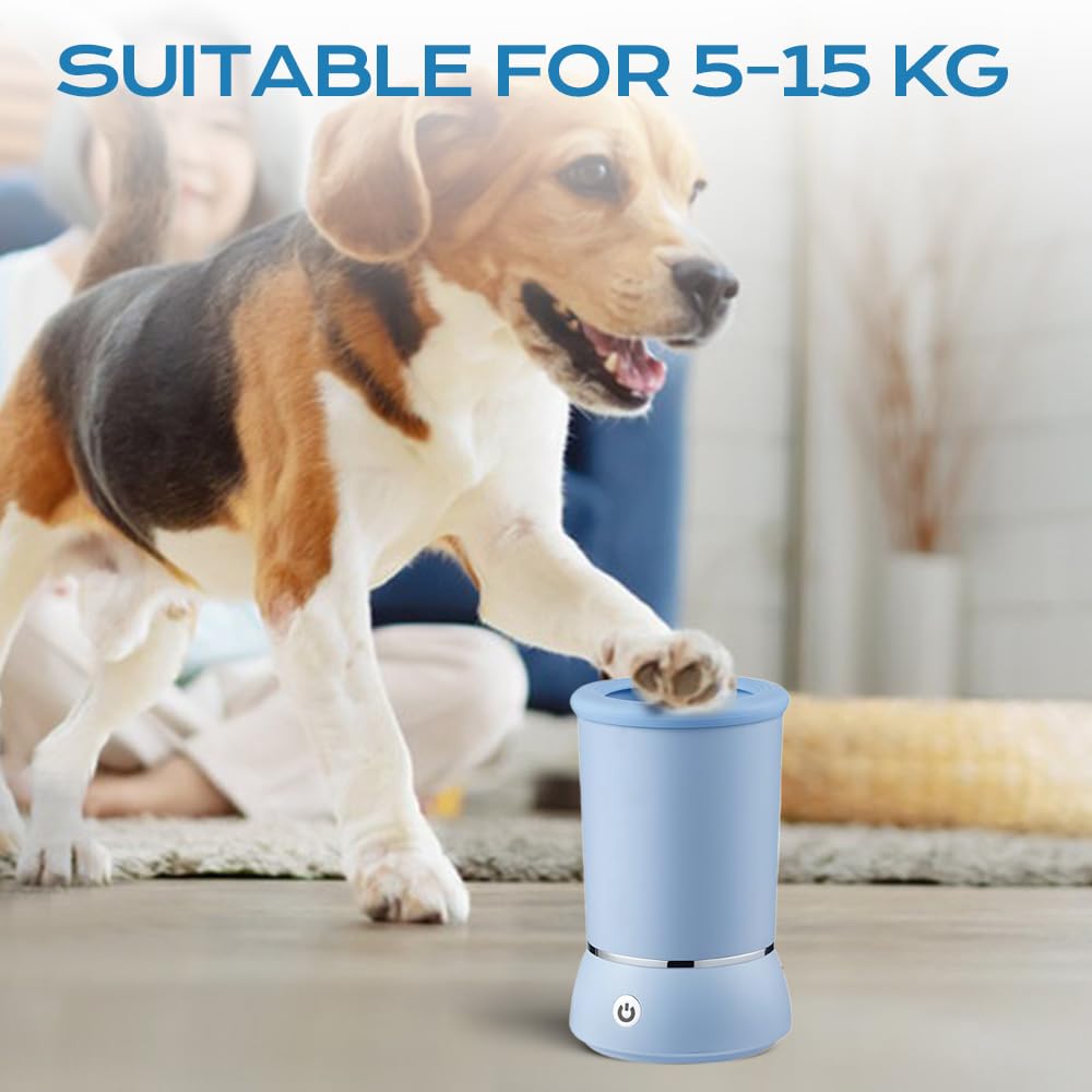 Automatic Dog Paw Cleaner 2025 New Dog Paw Cleaner Cup, Dog Paw Cleaner with USB Rechargeable, Paw Cleaner for Small Medium Large Breed Dogs Cats/Dogs (Blue)