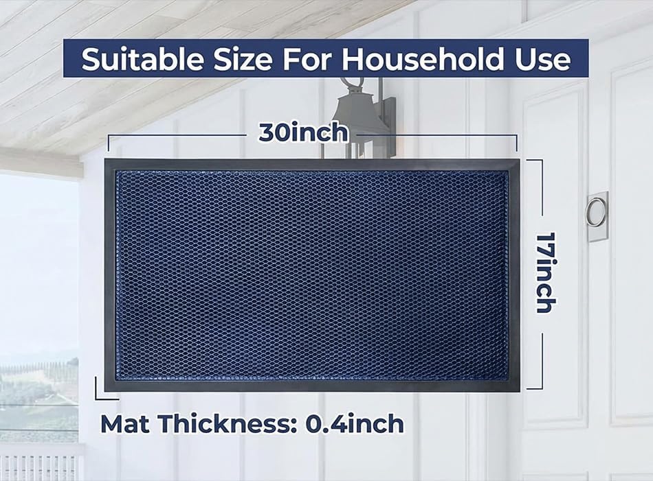 Muddy Mat® Meshy Mat™ Door Mat Heavy-Duty Quick-Dry Floor Mat, Sand & Dirt Trapper for Indoor & Outdoor, Ideal for Entrance, Mudrooms,Patios & Garages,Low-Profile,Non-Slip,Washable– Black 17"x30"x0.4"