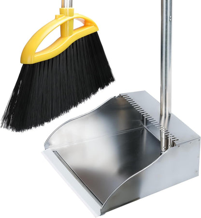 Gloffer Soft Bristles Broom for Indoor Sweeping, Household Cleaning Angle Broom with 55inch Long Handle for Home Office Hardwood Tile Floors Kitchen