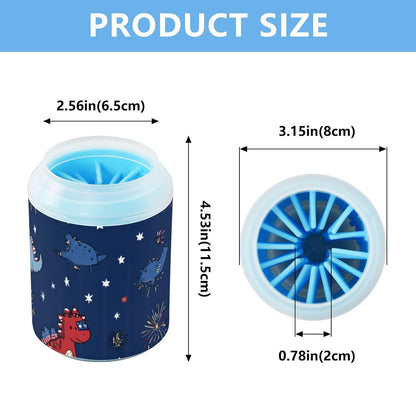 Dog Paw Cleaner Cups for Dogs Pet Foot Washer Paw Scrubber for Medium Small Dogs Cats Cleaning Cup Cute Yellow Fiesta Guitars Cacti and Ethnic Birds