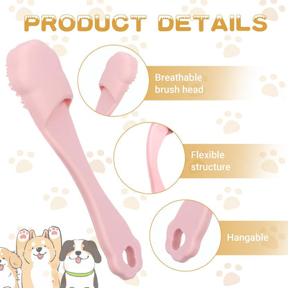 4 Pack Dog Finger Toothbrush Small Breed, Silicone Dog and Cat Finger Toothbrush Kit Food Grade, Easily Clean Teeth Dirt
